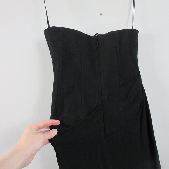 Jlux Label Journey Maxi Dress M Black Cotton Linen Strapless Elegant Luxury 772 - Picture 7 of 16